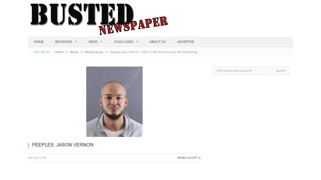 2023-12-08 Peoria County, Illinois Booking - BUSTED NEWSPAPER